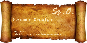 Szummer Orsolya névjegykártya